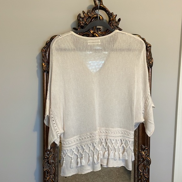 Anthropologie Boho Cream Fringe Sweater NWOT - Picture 2 of 7